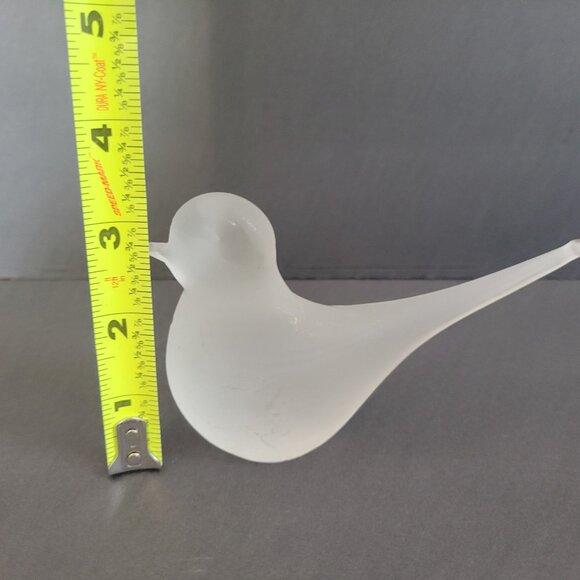 Frosted Glass Bird Figurine 5" Long Collectible Decoration Minimalist Art Piece - Picture 6 of 6